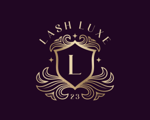 Floral Luxury Shield logo design