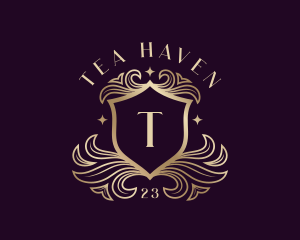 Floral Luxury Shield logo design