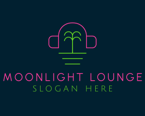 Nightclub - Tree Headphones Nightclub logo design