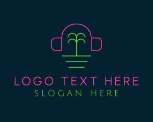 Lounge - Tree Headphones Nightclub logo design