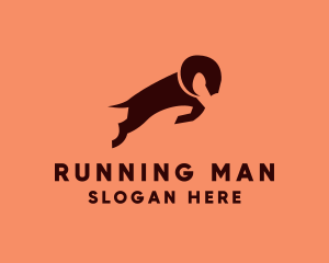 Running Wildlife Ram  logo design