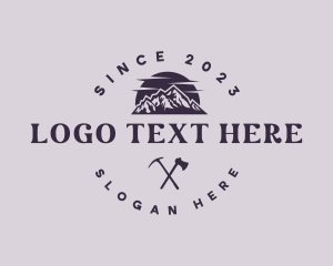 Scenery - Mountain Trekking Badge logo design