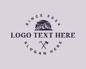 Camper - Mountain Trekking Adventure logo design