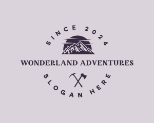 Mountain Trekking Adventure logo design