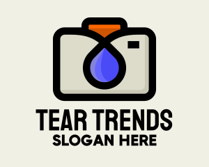 Tear - Camera Lens Droplet logo design