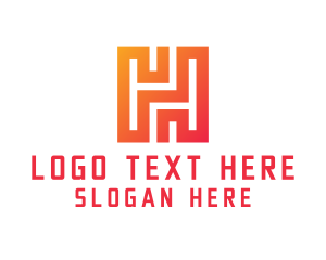 Orange Orange - Orange Letter H Maze logo design