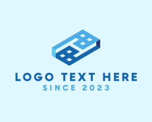 Blue - Building Architecture Letter I logo design