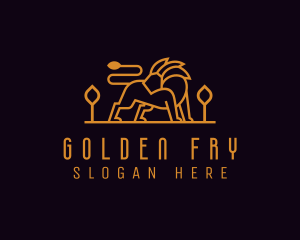 Golden Orange Lion logo design