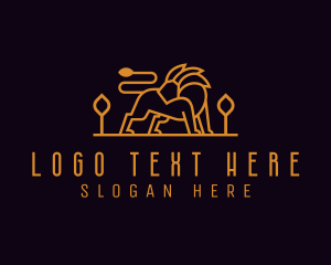 Golden - Golden Orange Lion logo design