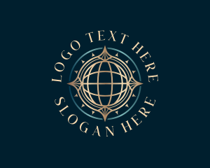 Voyage - Globe Navigation Compass logo design