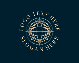 Elegant - Globe Navigation Compass logo design