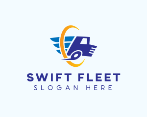 Fast Courier Truck logo design