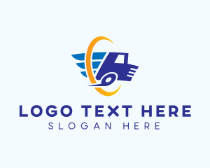Door To Door - Fast Courier Truck logo design