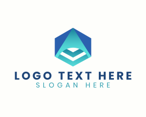 Polygon - Geometric Hexagon Arrow logo design