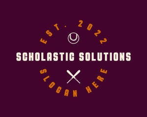 Scholastic - Sporty Baseball Emblem logo design