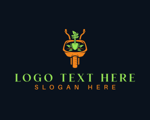 Leaf - Garden Plant Wheelbarrow logo design