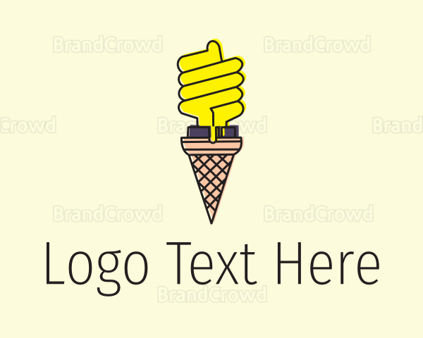 Ice Cream Lightbulb Logo