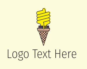 Creamery - Ice Cream Lightbulb logo design