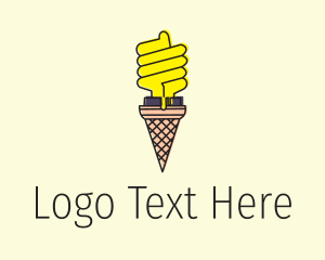 Ice Cream Lightbulb  Logo
