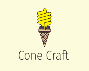 Ice Cream Lightbulb  logo design