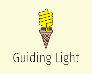 Ice Cream Lightbulb  logo design