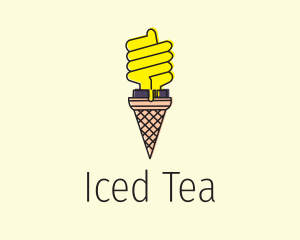 Ice Cream Lightbulb  logo design