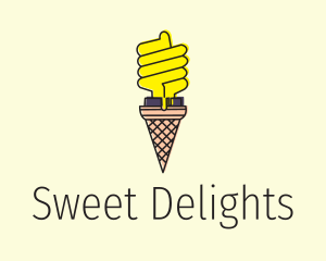 Ice Cream Lightbulb  logo design