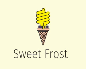 Ice Cream Lightbulb  logo design