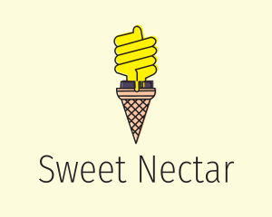 Ice Cream Lightbulb  logo design