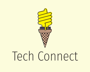 Incandescent - Ice Cream Lightbulb logo design