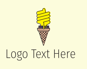 Pistachio - Ice Cream Lightbulb logo design