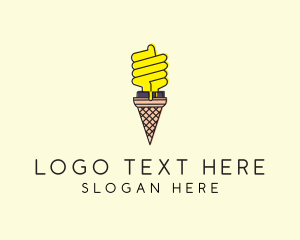 Dessert - Ice Cream Lightbulb logo design