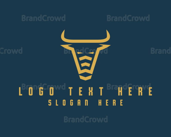 Modern Buffalo Bison Horns Logo
