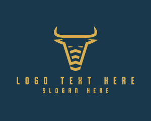 Animal - Modern Buffalo Bison Horns logo design