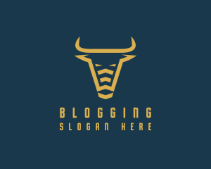 Modern Buffalo Bison Horns Logo