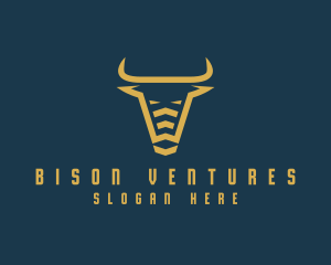 Modern Buffalo Bison Horns logo design