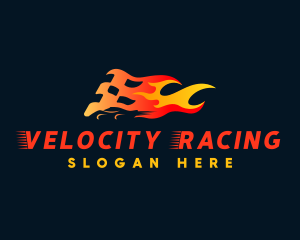 Fire Racing Flag logo design