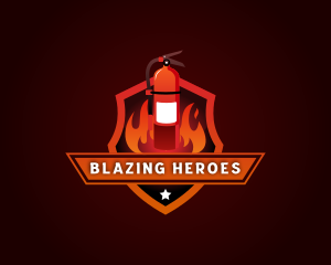 Fireman - Fire Extinguisher Shield logo design