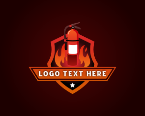 Rescue - Fire Extinguisher Shield logo design