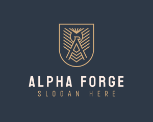 Eagle Shield Letter A logo design