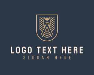 Heraldry - Eagle Shield Letter A logo design