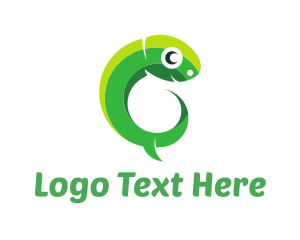 Komodo - Green Lizard Reptile logo design