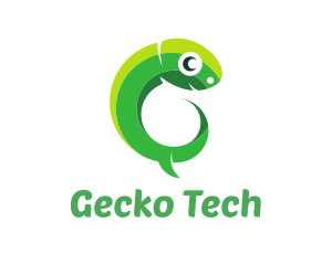 Gecko - Green Lizard Reptile logo design
