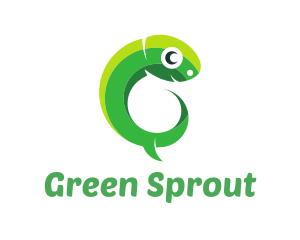 Green Lizard Reptile logo design