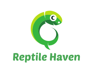 Green Lizard Reptile logo design