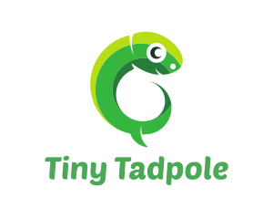 Tadpole - Green Lizard Reptile logo design