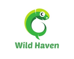 Green Lizard Reptile logo design