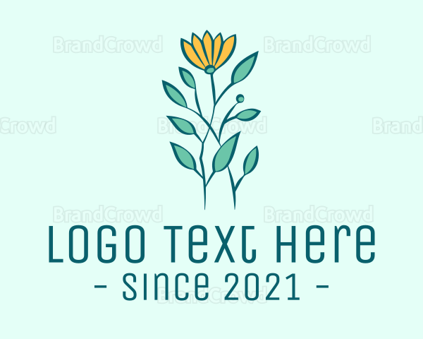 Yellow Garden Flower Logo