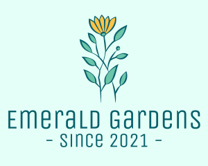 Yellow Garden Flower logo design