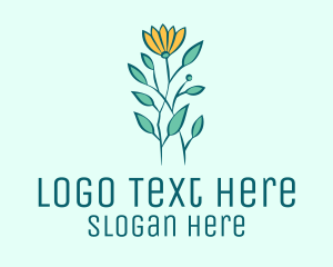 Yellow Garden Flower Logo